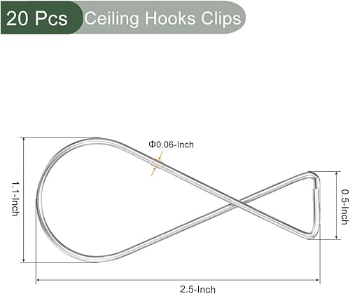 Miniatura 2 de YOKIVE 20 ganchos de techo, ganchos de acero inoxidable para colgar manualidades, decoración de manualidades, ideal para el hogar, oficina, tienda