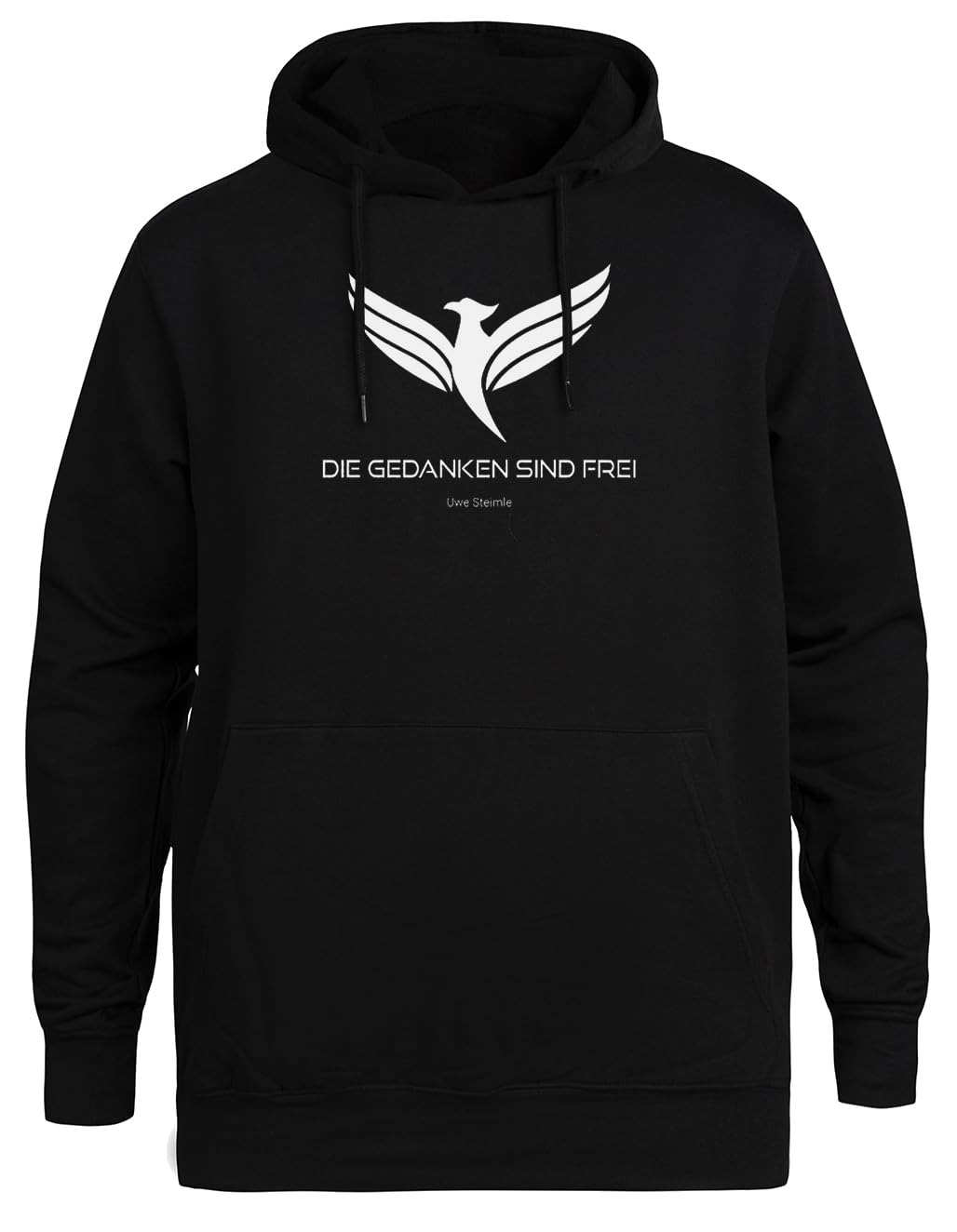 Die Gedanken Sind Frei Unisex Czarna Bluza Ekologiczna z Kapturem Unisex Black Hoodie Eco-Friendly Hooded Jacket