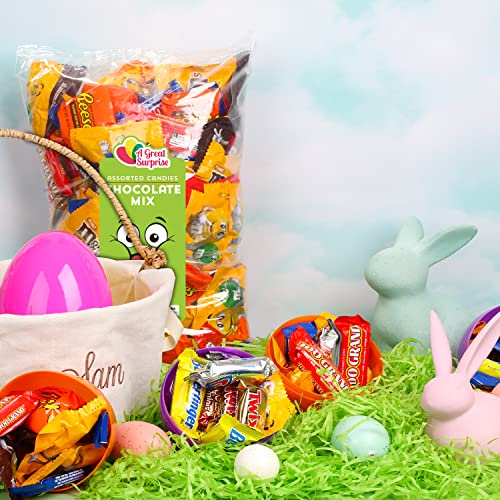 Fun Size Chocolate Candy – Easter Candy Egg Filler - Chocolate Candy Assortment – Chocolate Bulk - Party Candy Bulk – Candy Variety Pack – Candy Mix – Includes M&M, Twix, Crunch, Milkyway, Snickers, And More! – 3.2 Pounds #TOP2