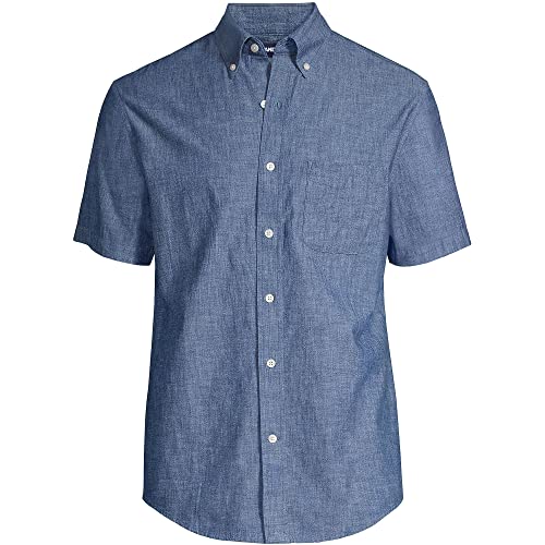 Lands' End Men's Short Sleeve Button Down Chambray Shirt3