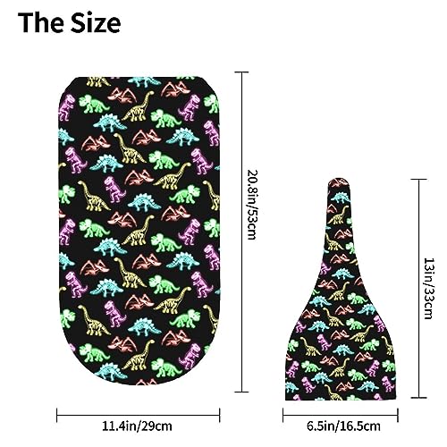 Image of Neon Dinosaurs Newborn Swaddle Blanket with Hat Sets Newborn Receiving Blanket for Boy Girl Swaddle Sack Shower Infant Gift