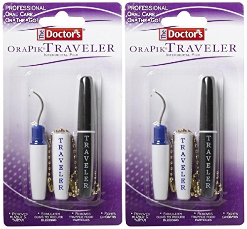 The Doctor's Orapik Traveler Interdental Pick | Assorted Colors | 2-Count per Pack | 2-Pack - //coolthings.us