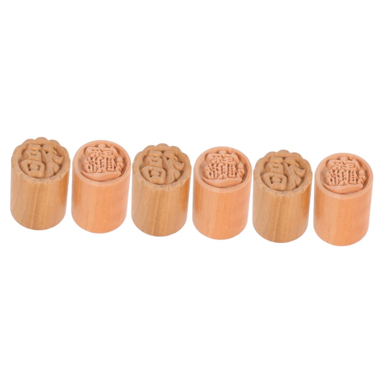 Alipis6 Pcs Moon Cake Stamp Biscuits Frothing Pitcher Dough Press Mold Espresso Accessories Moon Cake Press Autumn Cake Stamp DIY Hand Press Cookie Stamps Food Wood Messenger Bag Coffee