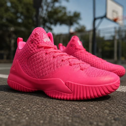 Image of PEAK High Top Mens Basketball Shoes Streetball Master Breathable Non Slip Sneakers Outdoor Cushioning Workout Sports Shoes for Gym Fitness