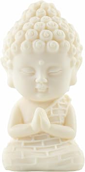 Mini Praying Baby Buddha Statue, 3.15 Inch Cute Meditating Decorative Figurine for Desk, Shelf, Car Dash
