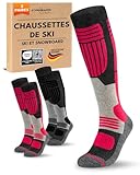 ski competition occasion ROBUSTES & ÉLASTIQUES : Le mélange de 40 % de laine mérinos, 30 % de coton, 20 % d’acrylique, 7 % de polyamide et 3 % d’élasthanne rend ces chaussettes résistantes et flexibles. Même après de nombreux lavages, elles gardent leur forme : pas de rétrécissement ni d’élasticité perdue. Le rembourrage supplémentaire prévient les points de pression, les frottements et les ampoules.