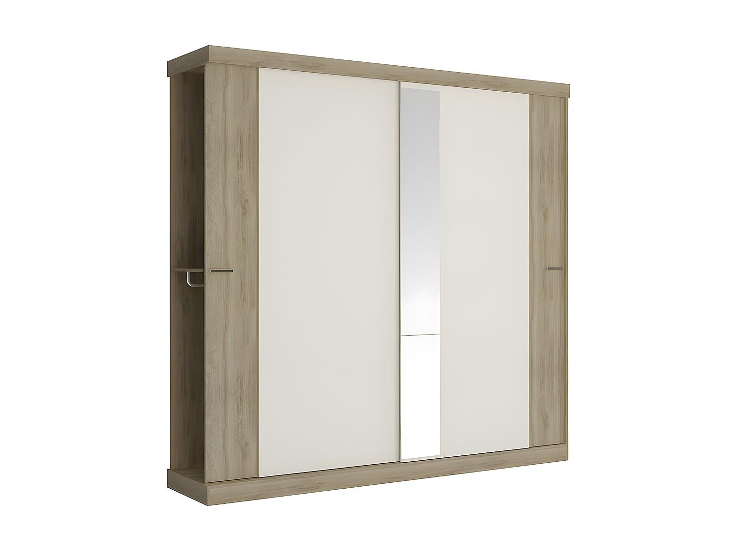 Vente-unique - Armadio 2 Ante scorrevoli con Specchio L.231 cm Quercia e Avorio - ADALRIK