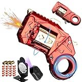 Metal Fidget Toy, 2026 New Gun Fidget Toy for Adults, Cool Fidget Spinners Metal, with Reusable Shells*3/Bullets*20, Best Steel Mini Toy Gift for Men (Obsidian Red)