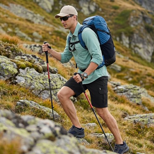 Image of Jessie Kidden Mens Cargo Shorts Expandable Waist Quick Dry Hiking Shorts