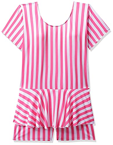 Image of I-SWIM LADIES COSTUME IS-104 WHITE /PINK LINES SIZE 3XL WITH GOGGLES SILICONE IS-1600 WITH POUCH BLACK