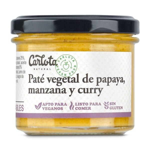 Paté de papaya, manzana y curry Carlota Organic frasco 110 g
