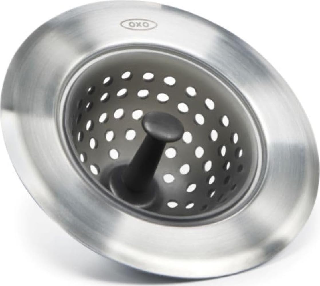 Good Grips Silicone Sink Drain Strainer, Kitchen Sink Stopper | Catches Food Debris, Flex…