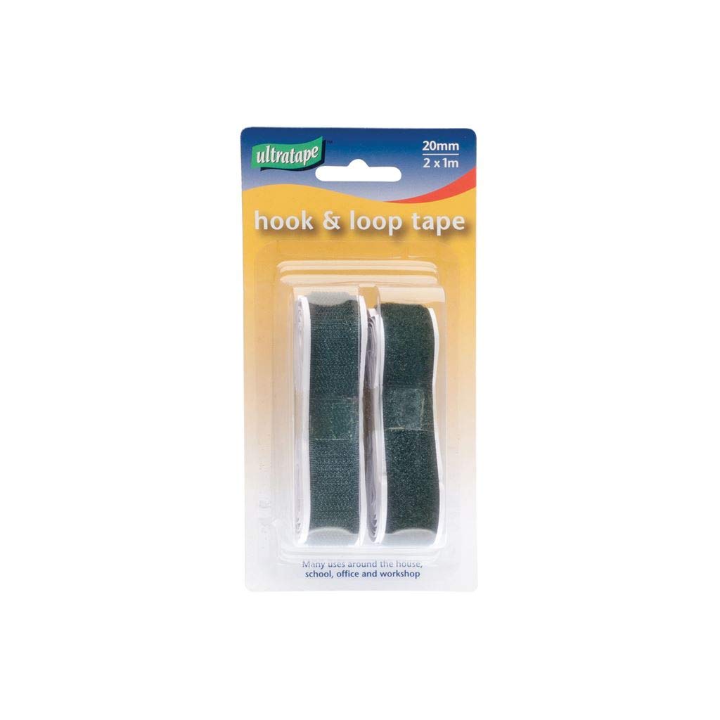 Ultratape Black 0170201Bklhul Rhino Hook & Loop Tape 20Mm × 1M