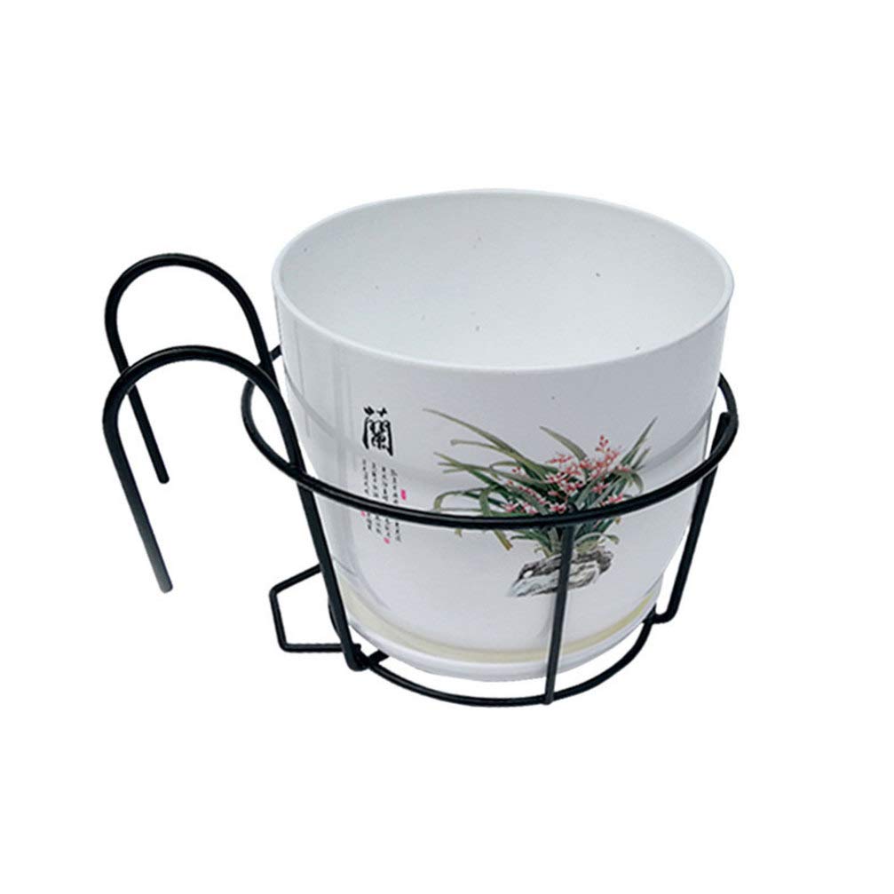 YARNOW 2pezzi Supporto Per Fioriere Sospese Ferro Da Design Artistico Per Balcone Giardino e Ufficio Nero