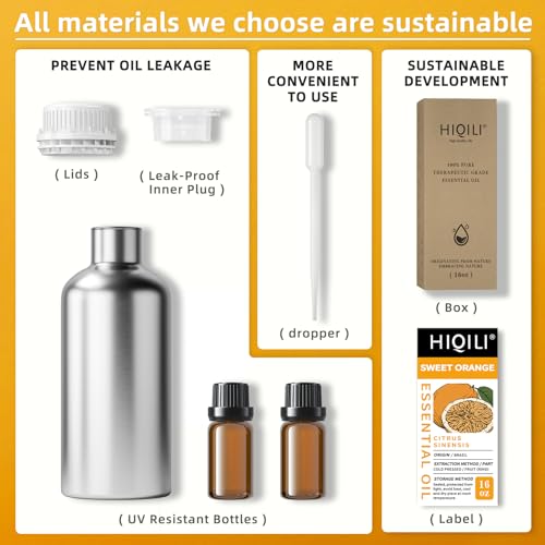 Image of HIQILI 16 Fl Oz Orange Essential Oil, Pure and Natural for Diffuser, Skin - 500ML