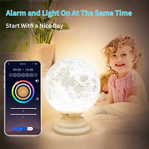 Moon Lamp Galaxy Night Light For Kids, 16 Million Colors With Phone App & Remote & Touch Control & Usb Rechargeable & Bluetooth Speaker, Smart 3D Printed Lunar Lamp Birthday Gift For Baby Bedroom #TOP3