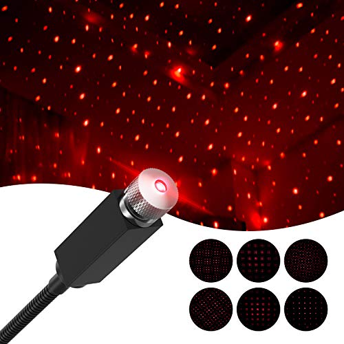 ROLEES Star Projector Night Light Adjustable Romantic Galaxy Flexible USB Interior Car Lights