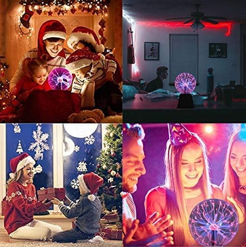 プラズマボール 6インチ タッチ音感知 放電ガラス玉 おもちゃ 雷星雲 パーティー装飾 空気浄化 サイエンストイ 寝室用 贈り物 (