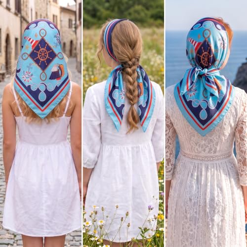 Image of Ravaiyaa - Attitude is everything Women Printed Silk Bandana 21 x 21 Inch Square Headband & Hair Wrap, Soft & Versatile | Fashion Neck Wrap