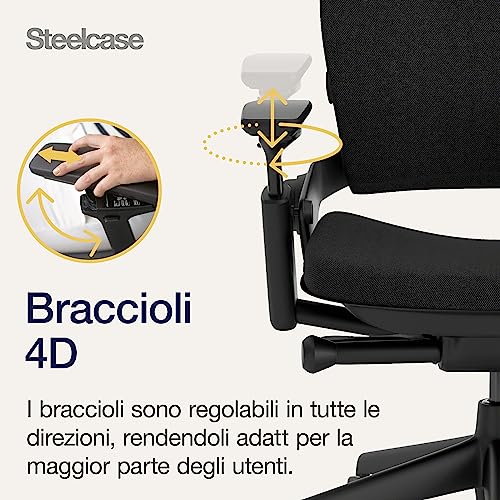 Sedia da ufficio ergonomica  Leap con supporto lombare LiveBack, schienale flessibile, poggiatesta regolabile Onyx - Sedia gaming - Immagine 5