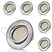 Produktbild Sweet-Led® 6x flache LED-Einbauleuchte rund - Deckenspot dimmbar - Einbaustrahler LED - Deckeneinbaustrahler - Einbauspots - Deckenleuchte flach - Spot schwenkbar - Spotlight  Chrom, warmweiß