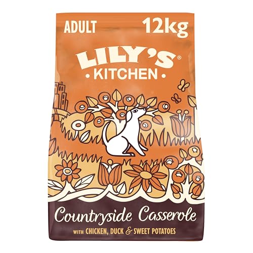 Lily's Kitchen Con ingredienti naturali Cibo secco per cani adulti Ricetta senza cereali con pollo e anatra Sacco da 12kg