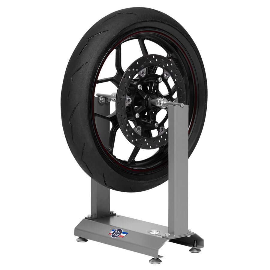BALZAC Cavalletto Equilibratore Ruota Moto, Equilibratrice Manuale Universale per Bilanciatura Pneumatici, Struttura in Acciaio, per Ruote Fino a 720mm di Diametro