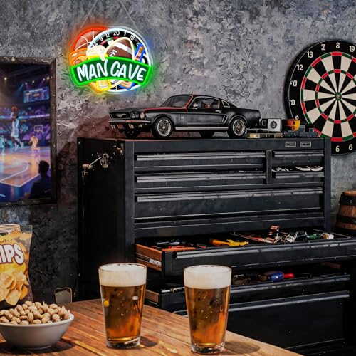 Image of Men Cave LED Neon Sign Beer Dart Ball Light Up for Bar Wall Decoration | 15.7IN*12.5IN,Five level brightness adjustment,USB power,For Bar,Club,Pub,Men Cave,Party,Living room,Bedroom,Home,Garage