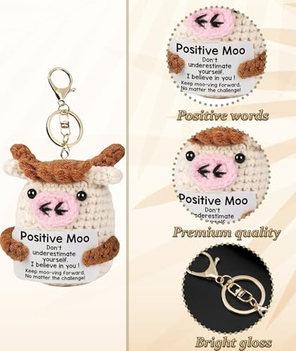 GODSDWARES Crochet Toys, Graduation Gift, Soft Dolls for Girls and Emotional Support Gifts for Women Men Friends Birthday Christmas Valentine’s Day (Moo) 6