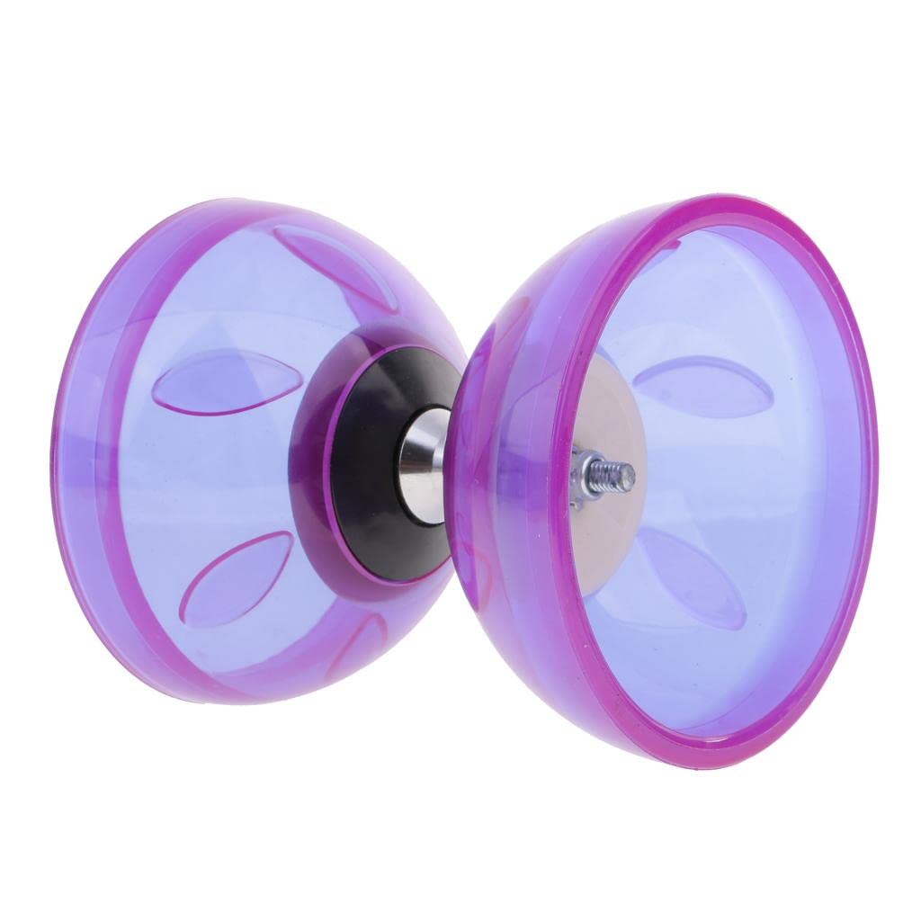 kowaku Diabolo Triple Rodamiento Chino Juguetes Caucho Estable Adecuado para Mejorar Coordinación Manual Niños Adultos Principiantes Expertos, púrpura, 13cm