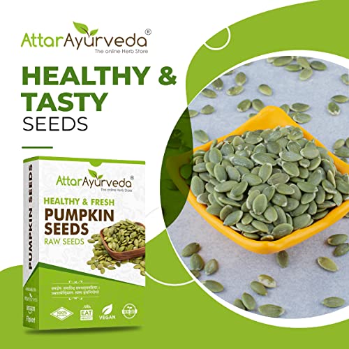 Image of Attar Ayurveda Raw pumpkin seeds for eating (250 grams) | Protein and Fiber Rich Superfood | Unsalted, unroasted