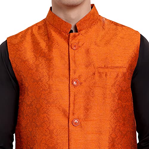 SKAVIJ Men's Nehru Jacket Waistcoat for Wedding Party and Festivals3