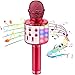 OALYGEI Microfono Karaoke Bluetooth, Microfono Bambini Portatile con Luce LED Multicolore， Karaoke Player con Altoparlante Compatibile con Dispositivi Android e iOS