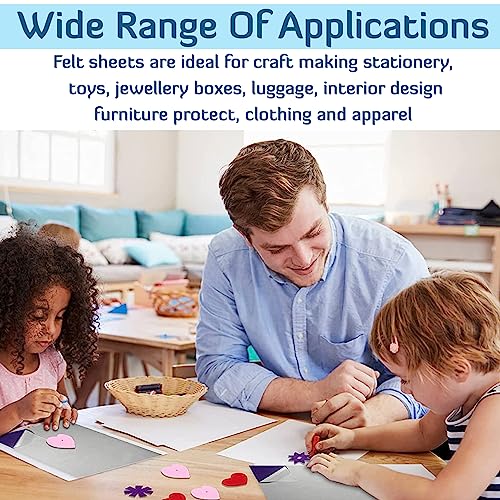 Image of Lakeer A4 Felt Sheets 29.7cm X 21cm Set 10 Orange Colour 1mm Thickness for Kids School DIY Crafts Patchwork Embroidery Project.