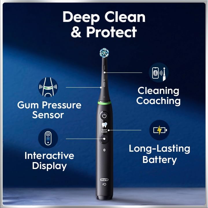 Oral-B iO Deep Clean + Protect Rechargeable Electric Toothbrush, Black, iO Series photo 2