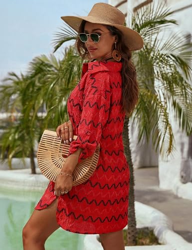 Image of Blooming Jelly Womens Swimsuit Coverups White Chiffon Bathing Suit Cover Up Bikini Swimwear Beach Dress Outfits