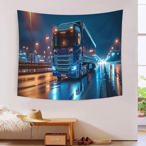 Couverture murale imprimée camion 3D en polyester souple pour cacher un mur blanc