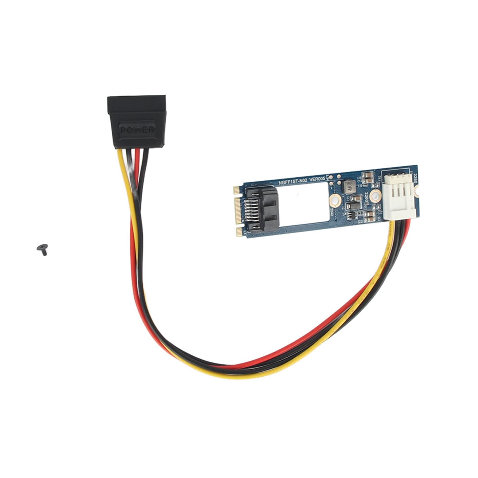 QANYEGN M2 to SATA M.2 NGFF SATA to 7Pin SATA Horizontal Converter Adapter Card+4Pin Power Cable