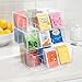 mDesign Plastic Kitchen Storage Box with 3 Drawers - Storage Box for Tea Bags, Herbal Tea, Infusion, Coffee Pod, Sugar and More - Tea Box - Transparent