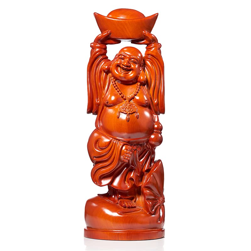 Amazon.co.jp: 七福神 布袋 様 布袋像（仏像 開運 縁起物 ）花梨木 