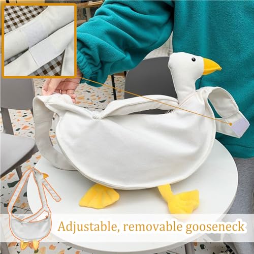 Silly Goose Canvas Shoulder Bag - Adjustable Extra Long Cartoon Crossbody Bag, Funny Animal Purse4