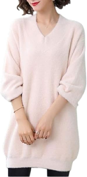 Amazon Sunny Wing シャギー ニット セーター レディース ワンピース 長袖 Vネック 上品 ふわふわ パステルカラー ホワイト セーター 通販 Amazon Sunny Wing シャギー ニット セーター レディース ワンピース 長袖 Vネック 上品 ふわふわ パステルカラー ホワイト セーター 通販