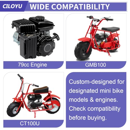 Image of Central Long Mini Bike Trumpet Exhaust Pipe for GMB100 CT100U | 3 Stage Under Seat Muffler Fits for Predator 79cc 3HP 98cc 154F 3.0HP Engine GPS Rascal 98 Lite FR-P Coleman Minibike Parts