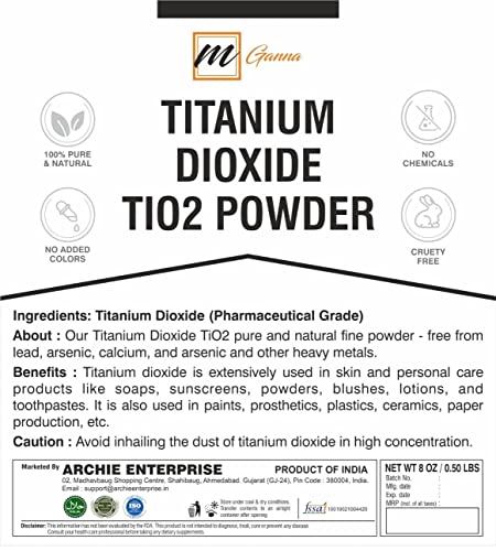 mGanna 100% Natural Non-nano & Uncoated Titanium Dioxide Powder 0.5 LBS / 227 GMS for Skin Care and Cosmetic Formulation - Image 2