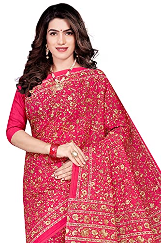 Image of TAMAIRA FASHION Mulmul Pure Cotton Saree For Woman Kalamkari Printed|Office Wear Daily Wear Sarees For Women Without Blouse Piece (Available in 9 Colours)