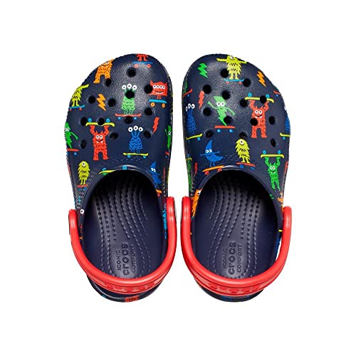 Image of Crocs Unisex-Child Kids' Classic Graphic Clog, Navy, 6 Toddler
