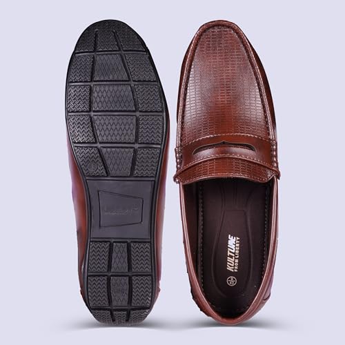Image of Liberty Men's Leather Loafers Formal Shoes | Stylish Fashionable Slip-On Moccasins | Ideal for Business, Casual, Parties (Available Size in 6 to 10 UK, Black /Brown)