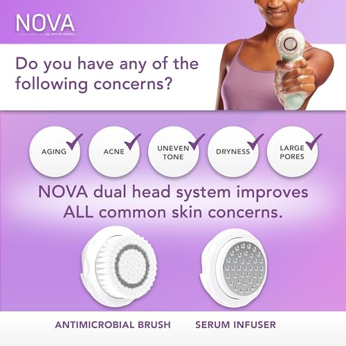 Spa Sciences - NOVA - Sonic Cleansing Brush with Bristles & Infusion System – Anti-Aging Facial Exfoliating, Waterproof, and USB Rechargeable - Thumbnail 3