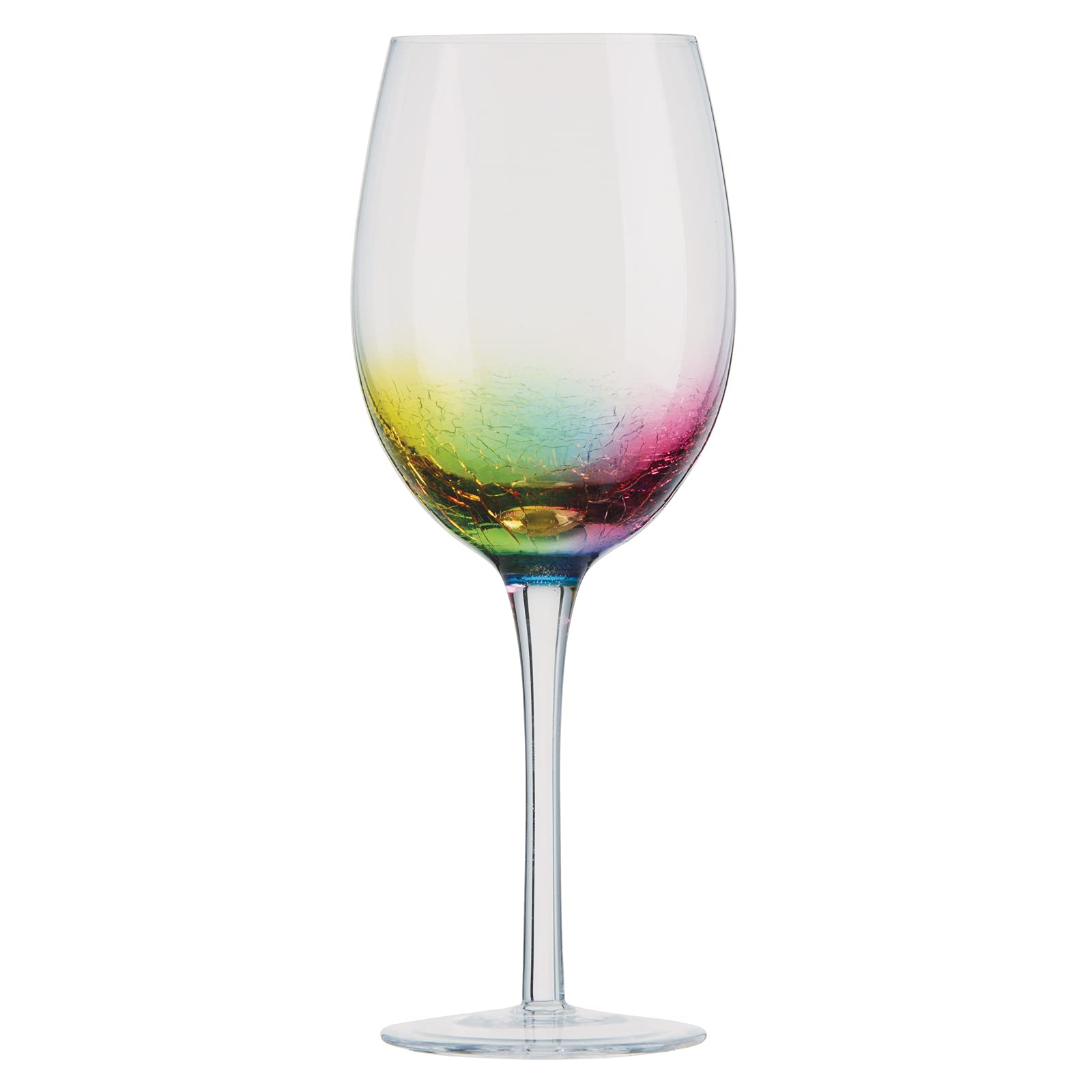 Artland Neon Wine Glasses Set of 2, Glass, Multi-Coloured, 450ml Capacity, Wine Glass