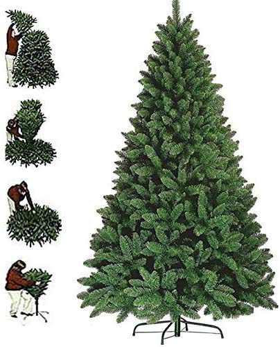 FlickBuyz 7ft Premium Green Artificial Christmas Spruce Pine Tree with 1000 Tips, Metal Stand